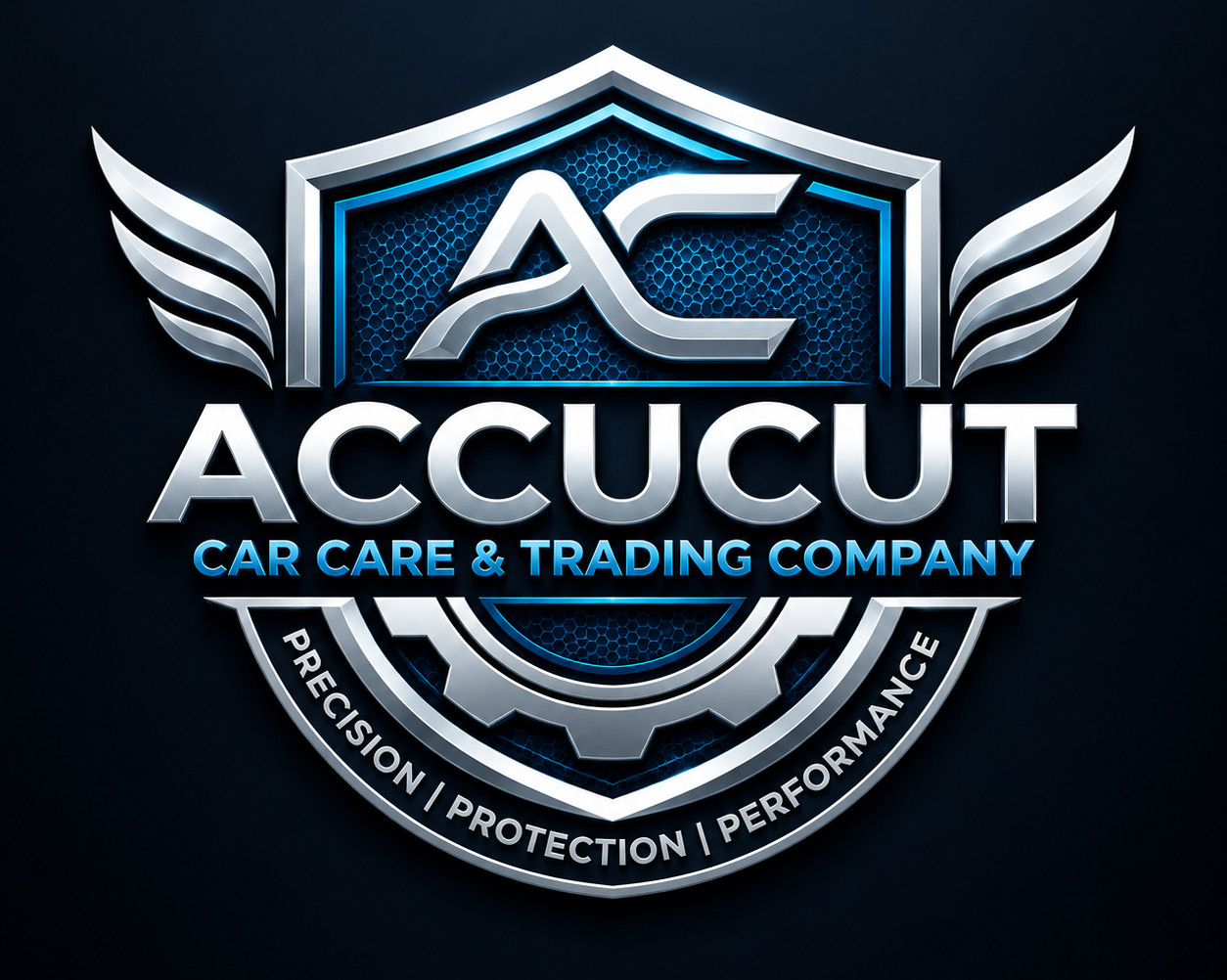 Accucut-Chrome-Winged-Shield-Logo